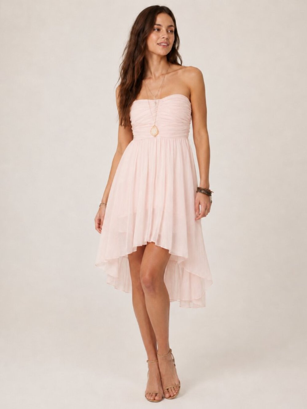 Vintage Free People Dress - Gorgeous Soft Pink Ruched Bodice